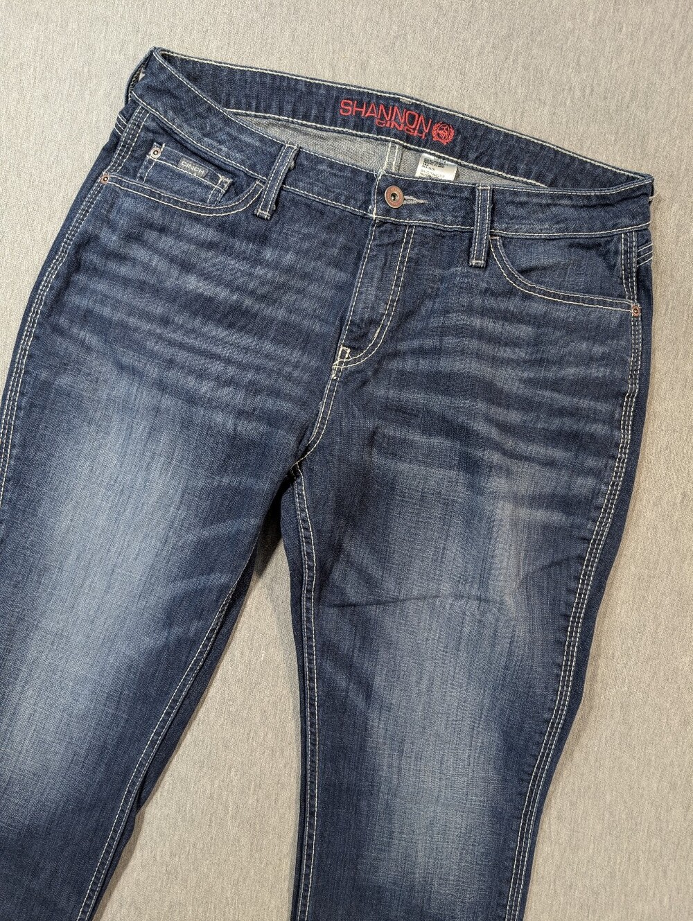 Cinch Shannon Western Jeans Women's 33/15R Blue Whiskering Bootcut